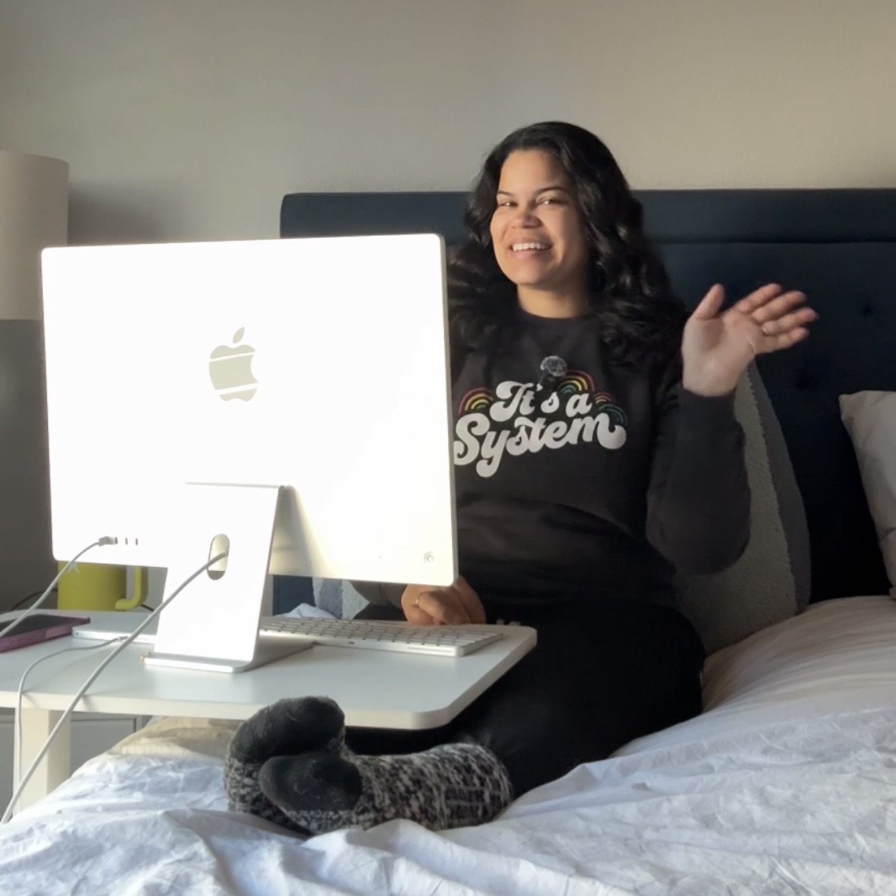 Jordan Gill portrait, casual photo at her desk